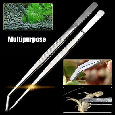 2PCS 48Cm Stainless Steel Tweezers Fish Tank Aquatic Plants