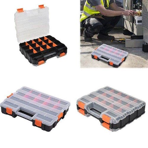 Double Side Tools Box Organizer Plastic Small Parts Storage