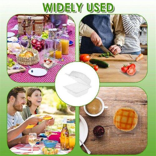 New 150 Pcs Plastic Hinged Take Out Containers Clear Cake