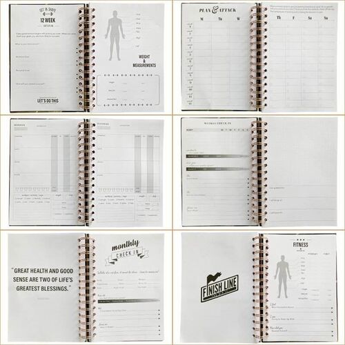 fitness journal exercise food work out weekly daily planner