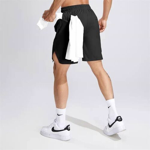 Joggers Men Short Pants Summer Quick Dry Solid Workout Polye