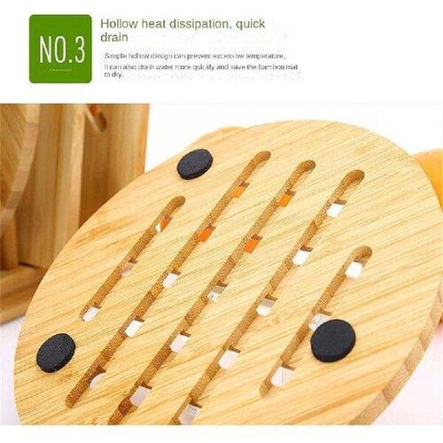 Pot Mat Smooth Anti-scald Square/round Bamboo Kitchen