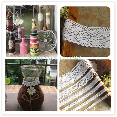 5 Meter/roll White Lace Trim Cotton Embroidered Lace Ribbon