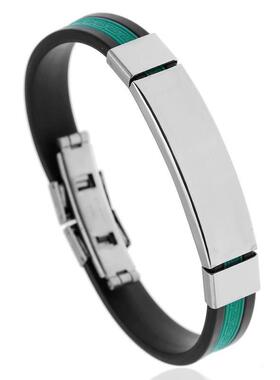 Stainless Steel Bracelet EuroAmerican Silicone Mens Bracelet