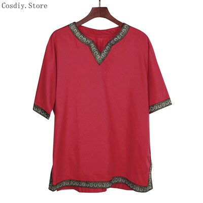 S-6XL Halloween Medieval Costume Viking Pirate Shirt Adult K