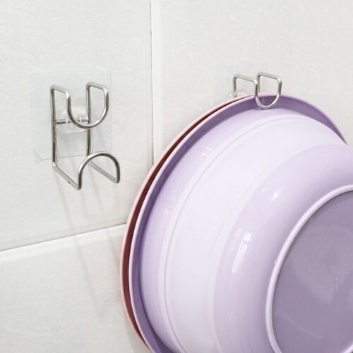 Self-adhesive Hooks Wall Mounted Washbasin Storage Hooks Hol
