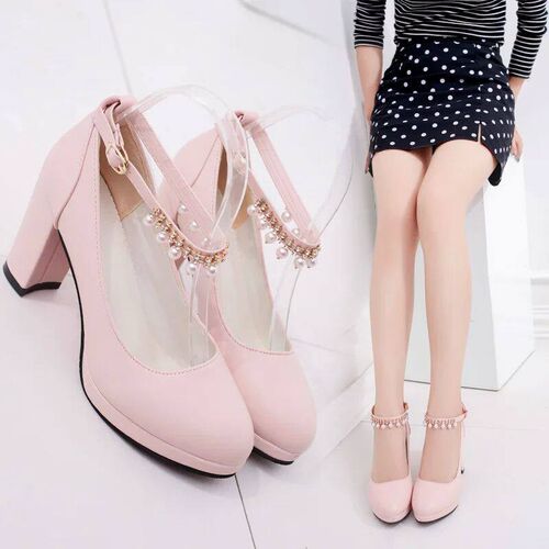 Womens Wedding Shoes String Bead Ankle Strap Elegant