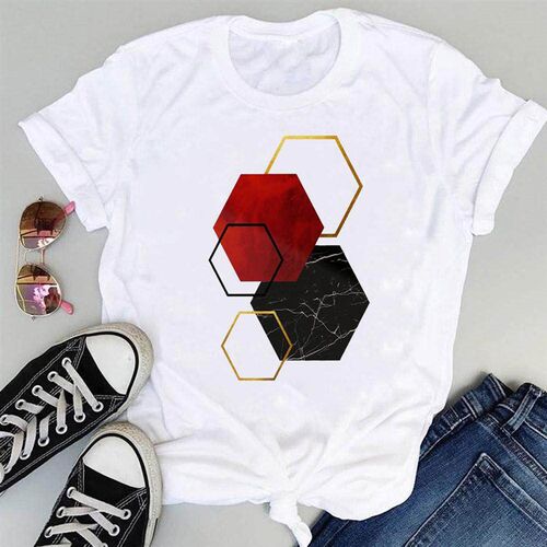 Women Tees Striped Lovely 90s Fashion Short Sleeve Tshirts