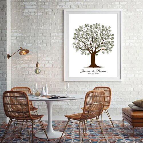 Personalized Wedding Guest Book Fingerprint ree  Wall Art Po