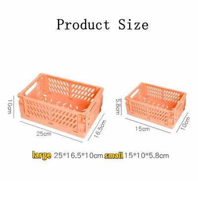 Ins Desktop Plastic Storage Baskets Organizer Box Folding St