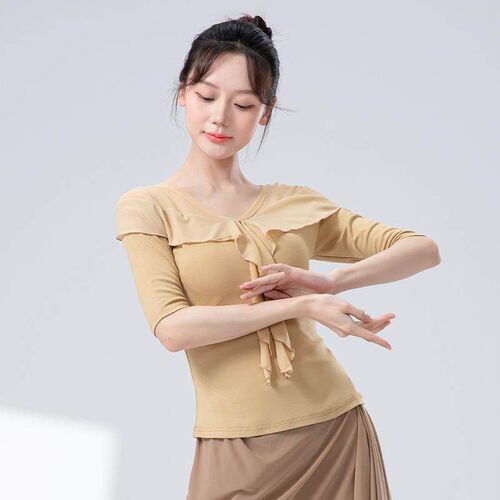 Dance costume, womens plus size, mid sleeved patchwork