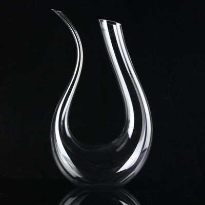1500ml U-shaped Horn Wine Decanter Handmade Crystal Wine Bra