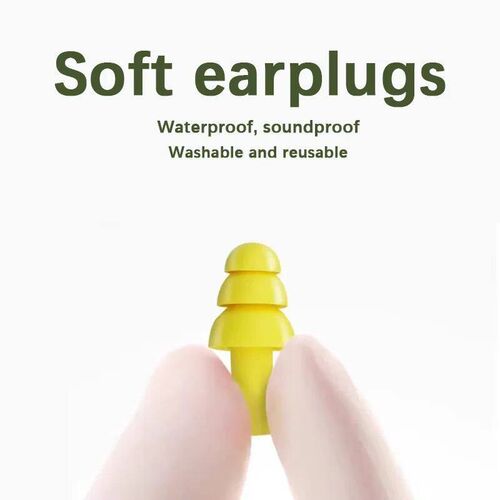 3M soundproof earplugs 340-4004 silicone with wire noise red