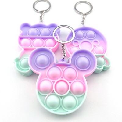 5pc pushpop keychain Push Pop It Fidget toys among us钥匙扣