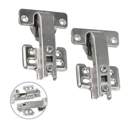 2 Pcs Cabinet Kitchen Hinge 90 Degree No-Drilling Hole