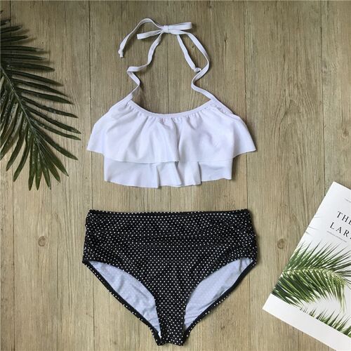 Children Girls Bikini Set 2022 Falbala Two-Pieces Swimming S