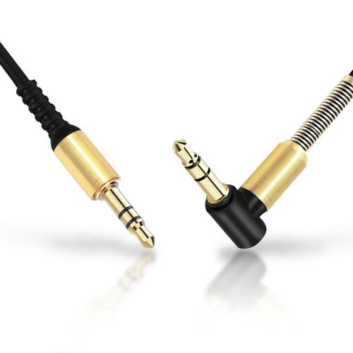 3.5mm Male to Male Audio Cable Car Speaker Nylon Braid 90 D