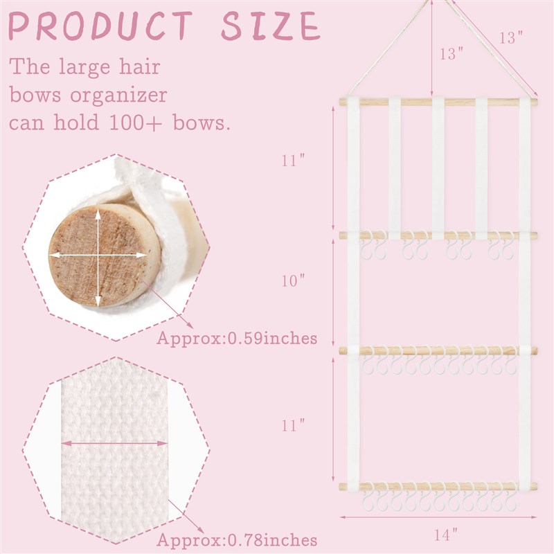 Hair Bows Holder Large Capacity, Hair Clips Storage Hanger H图片