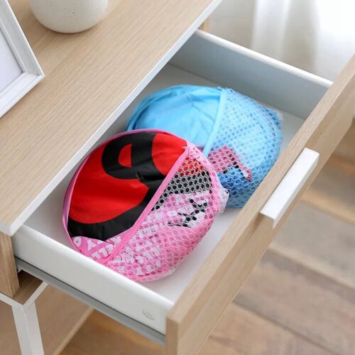 Blue Rabbit Dirty Clothes Folding Hamper Storage Basket Mesh