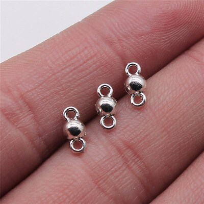 WYSIWYG 40pcs Small Ball Pendant Connector Charms Diy Alloy