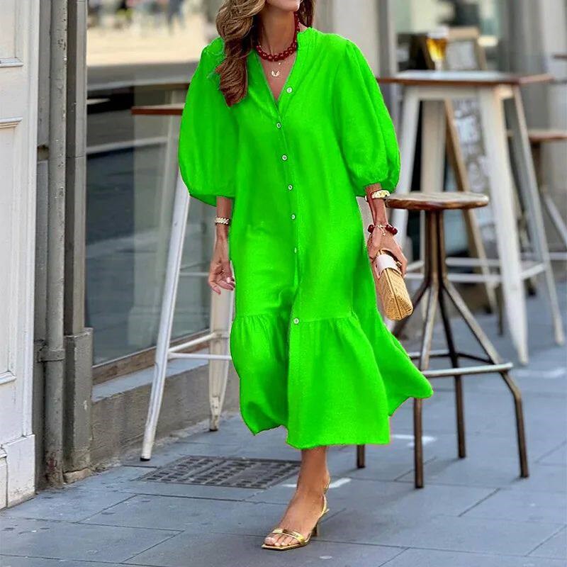 BAMBOOBOY Fashion Holiday Beach A-line Dress Summer Puff图片