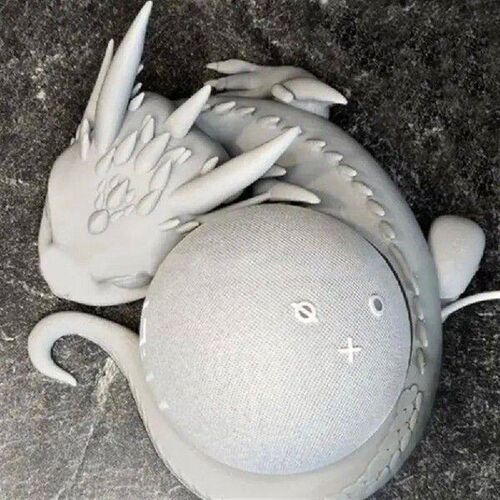 C7AB 3D Printed Lying Baby Dragon Speaker Holder Stand for
