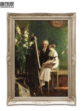 手绘客厅古典人物油画 豪华欧式玄关装饰画 名画 年轻艺术家N292