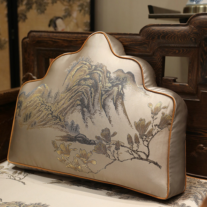 中式实木沙发靠山枕红木椅子坐垫靠背一体罗汉床靠背垫云枕扇形枕