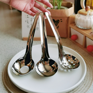 可悬挂 304不锈钢短柄小火锅勺粥勺饭勺捞茶叶卤蛋勺汤勺漏勺套装
