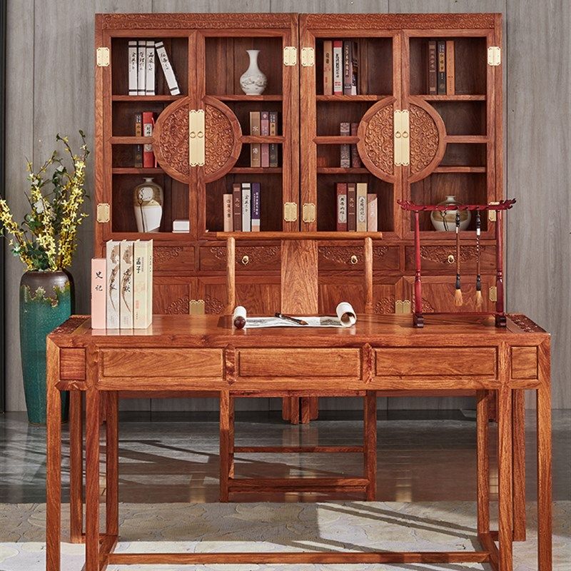 红木书桌刺猬紫檀学生写字台花梨木中式画案实木书画桌家用书法桌,住宅家具,红木书桌,淘宝优惠券,粉丝福利购,淘宝优惠卷