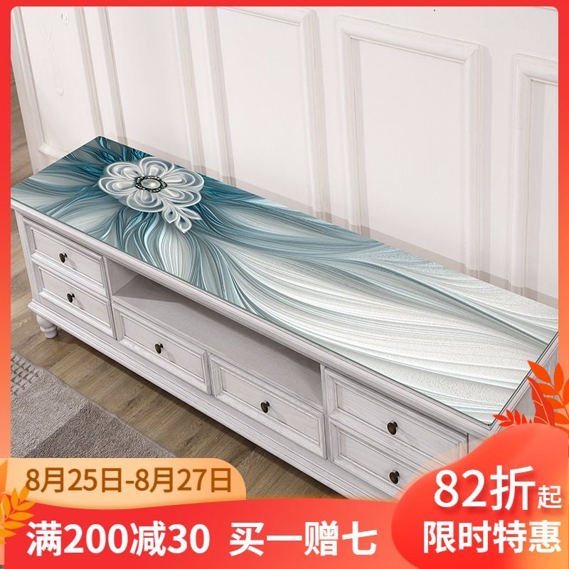 3D几何电视柜桌布长方形pvc玻璃防水水晶板客厅茶几垫桌垫台布厚
