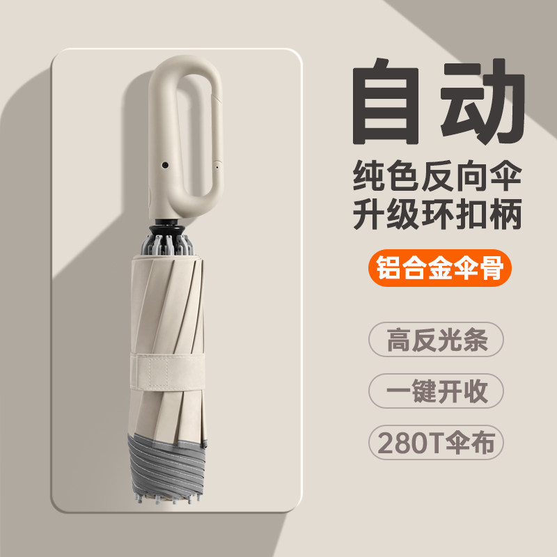 环扣全自动反向雨伞加大加厚加固男士折叠大号车载抗风家用双人伞