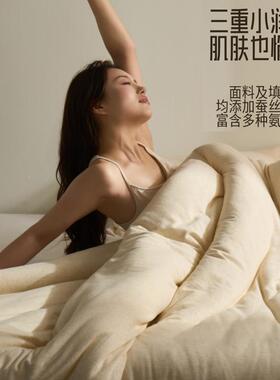 A类母婴级大豆纤维被芯全棉厚被被子菌加保暖抗春秋冬被四sq0125