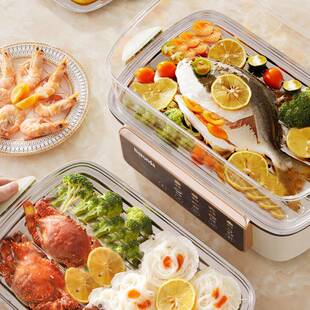 尼罗达电BT-ZG12蒸多功锅量能家多层用蒸煮炖一体全自动料理锅大