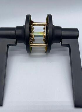 801ORB-卧室静音门黑色简约锌金室内磁吸合通型三杆执锁手用锁房