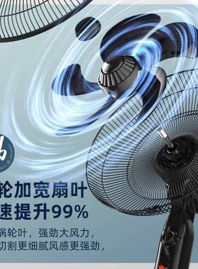 钻石牌电风扇台落扇地家用大风51545力立式遥控宿舍摇头力轻音强