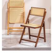 木藤编椅子家用折叠椅叠楠竹折实木凳子闲靠见详情休背餐椅北欧原