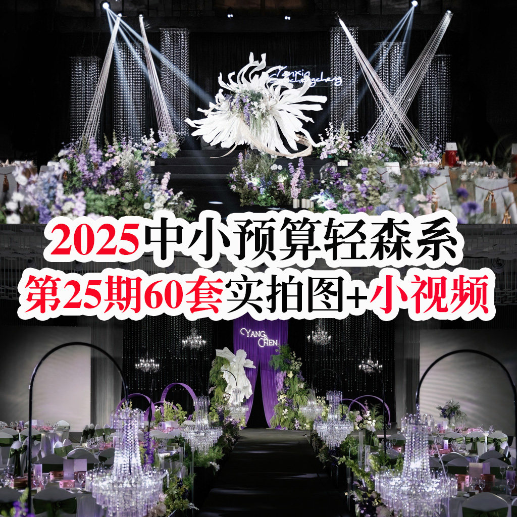 经典小众中小预算酒店韩式婚礼婚庆现场图片配套视频婚礼案例素材
