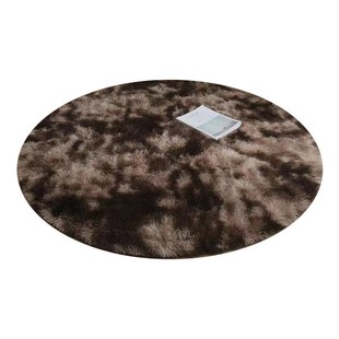 圆形丝毛地毯电脑椅转椅垫扎染长毛绒防滑垫子客厅沙发圆桌垫