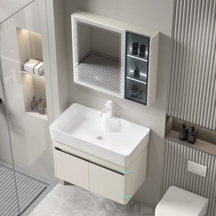 小户型卫生间30不锈钢浴室柜迷你超窄长洗手盆柜阳台洗脸池