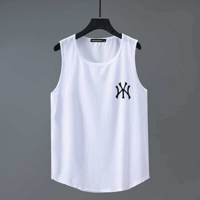 Summer Mens Ice Silk Vest Mesh Large Size Breathable Sleeve