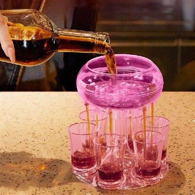 Party Bartending Set Acrylic Party Pourer Holder Six
