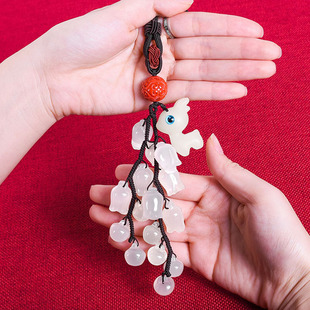 汽车挂件车内吊饰女男高档一鹿平安车载玉吊坠小车上后视镜挂饰品