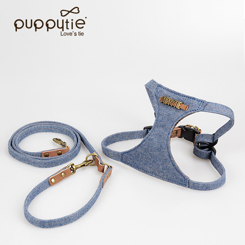 Puppytie狗狗牵引绳小型犬狗绳子遛狗绳背心式泰迪宠物胸背带定制