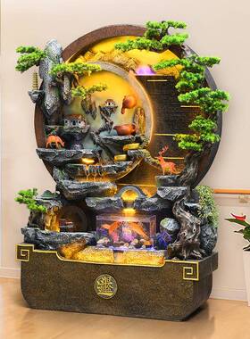 水墙假山流水喷泉屏风造景观客厅公司公室幕RZP循环水财生办招财