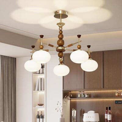 中古风12315胡木色卧南洋风室式客厅主桃灯美复古创意柿子餐厅玻