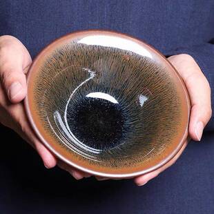 大建窑建盏兔毫油滴斗大笠大口盏纯手径BHK工茶盏号茶碗家用茶杯