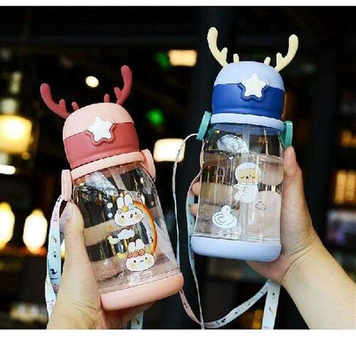 Cartoon Animal Baby Water for Boy Girl Bottle With Straw