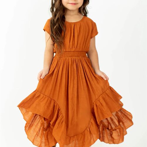 Big Size Princess Girls Cotton Lace Party Teens Long Dresses