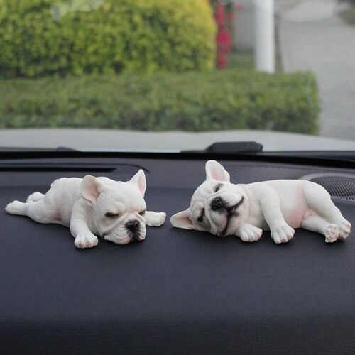 Car Interior Decoration Cute Resin Sleeping Pet Bulldog Auto